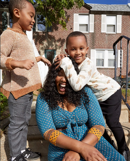 Jamil Rivers and her two sons
